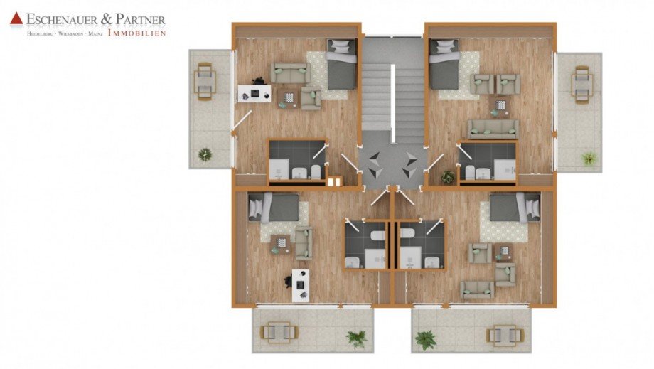 Grundriss OG Mehrfamilienhaus Mainz / Hartenberg-M�nchfeld