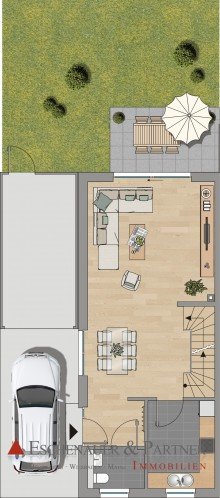 Haus 1 EG Neubau Doppelhaush�lfte auf gro�em Grundst�ck in Wiesbaden Rambach!