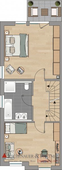 Haus 1 OG Neubau Doppelhaush�lfte auf gro�em Grundst�ck in Wiesbaden Rambach!