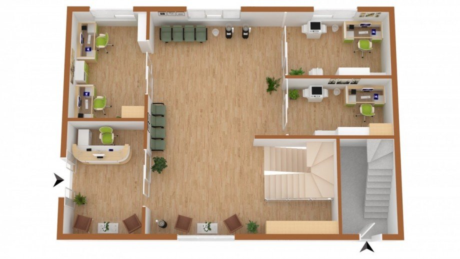 Grundriss EG B�rohaus Wiesbaden