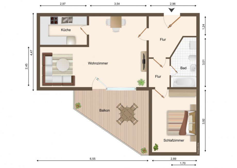 Grundriss Etagenwohnung Neckargem�nd