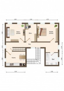 Grundriss KEIN BALKON ABER TROTZDEM GEM�TLICH - 3 ZKB in direkter Innenstadtlage von Nu�loch.