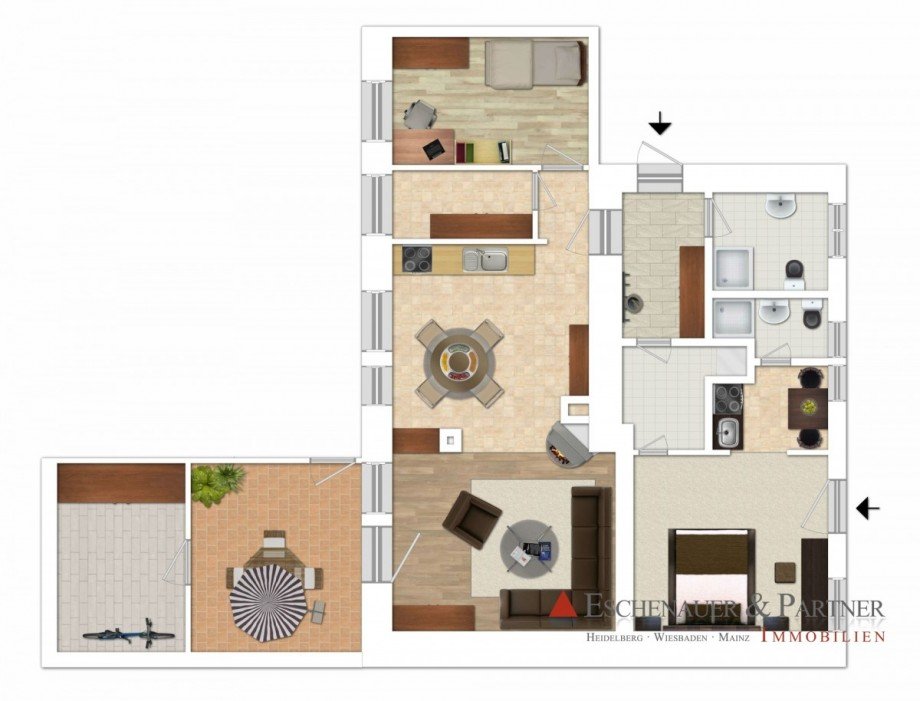Grundriss NEU Erdgeschosswohnung Heidelberg