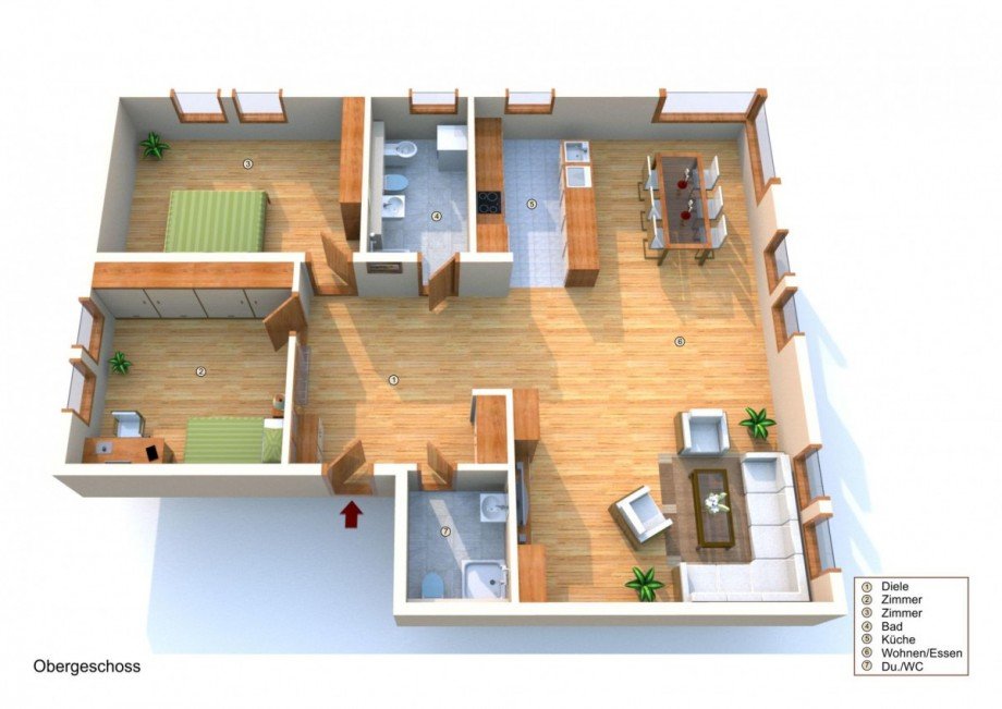 Grundriss Etagenwohnung Ginsheim-Gustavsburg