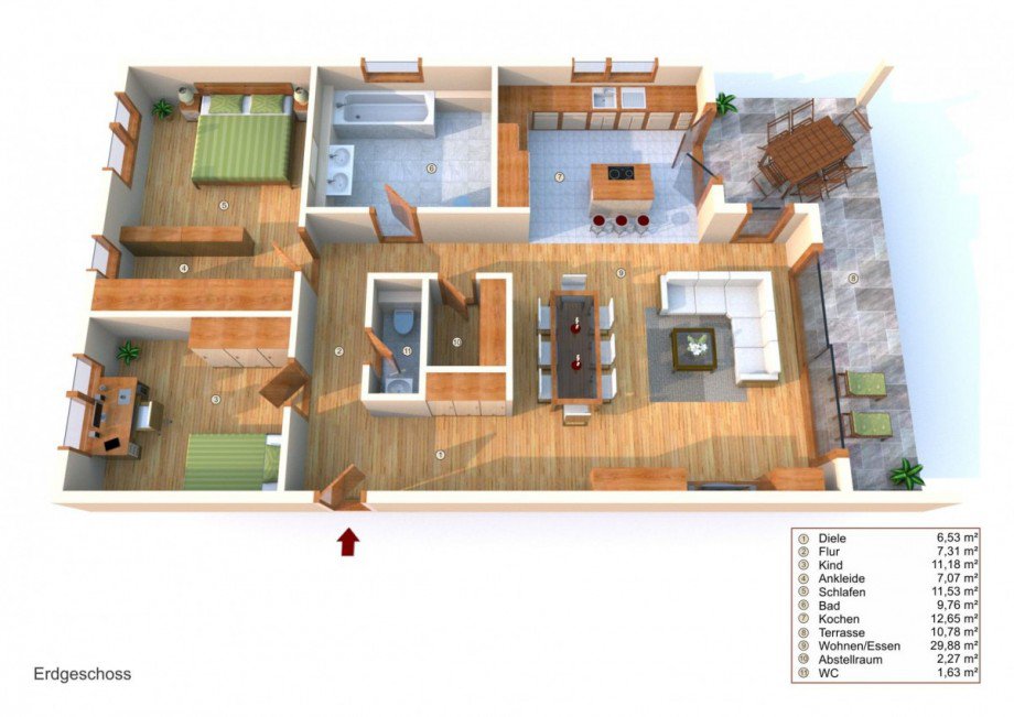 Grundriss Erdgeschosswohnung Wiesloch