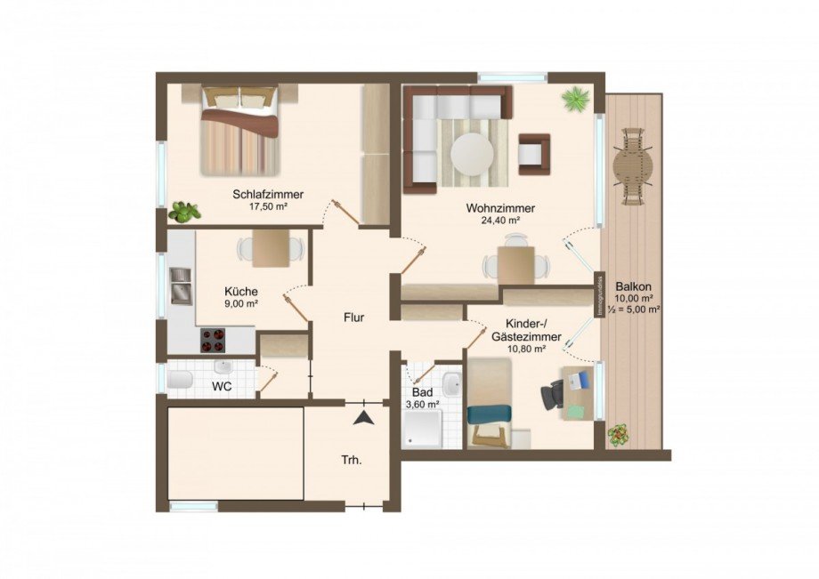Grundriss Etagenwohnung Wilhelmsfeld