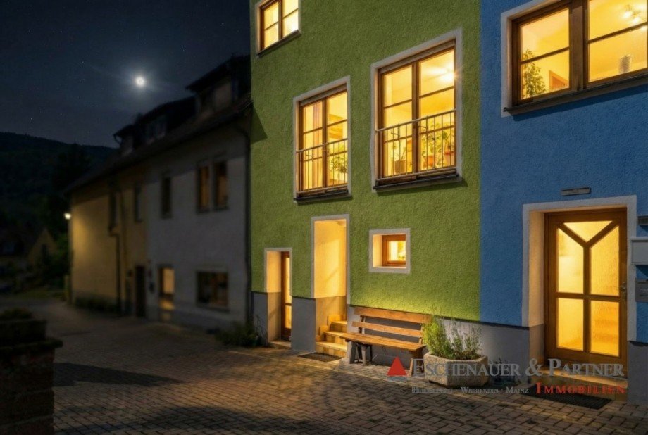 Nachtansicht Reihenmittelhaus Heidelberg