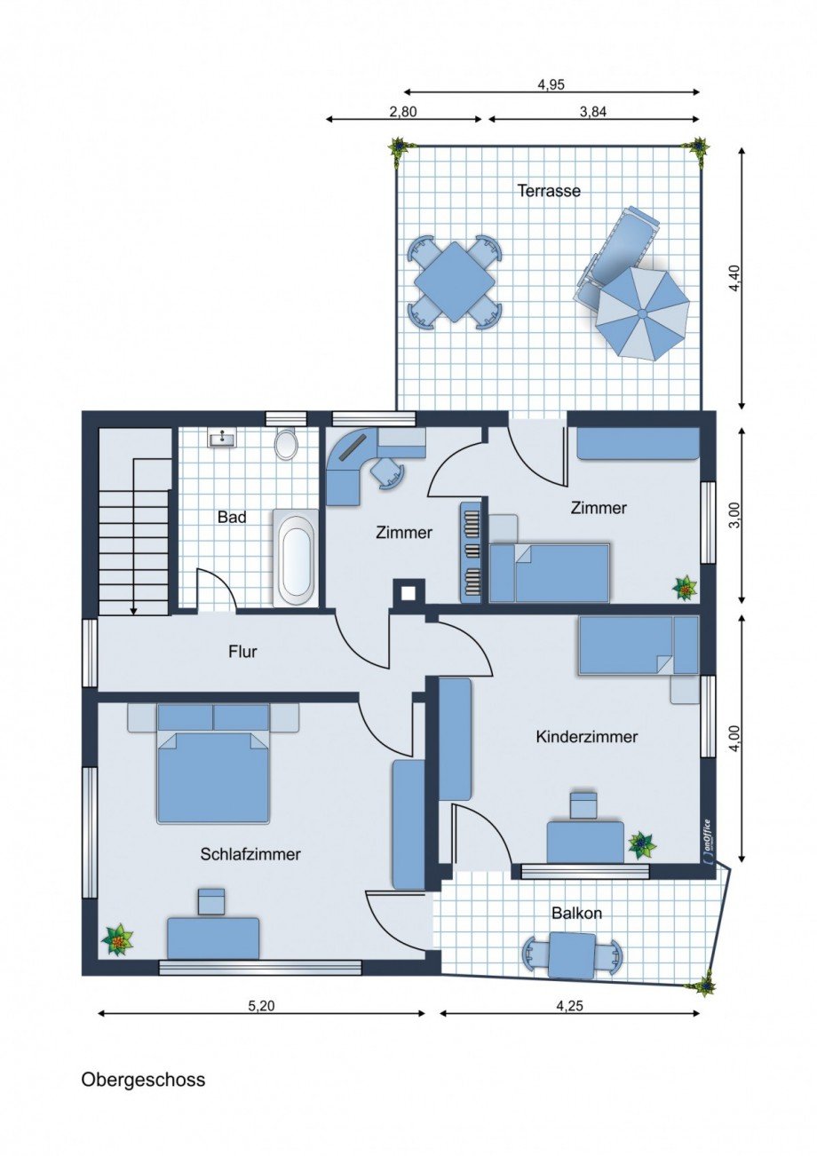 Grundriss OG Einfamilienhaus Leimen