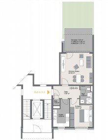 Grundriss Neuwertige 2 ZKB mit EBK und TG-Stellplatz in zentraler Wohnlage von Mannheim