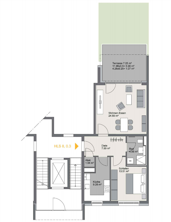 Grundriss Erdgeschosswohnung Mannheim