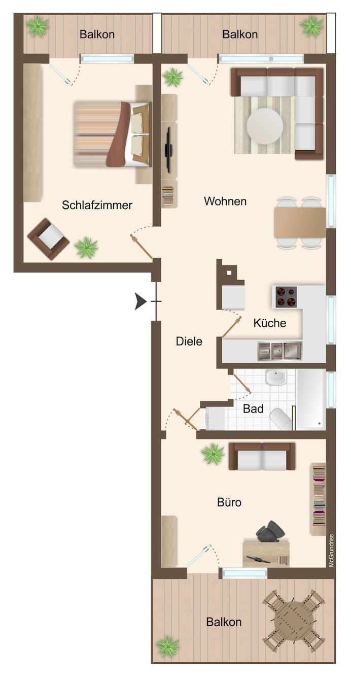Grundriss Etagenwohnung Neckargem�nd