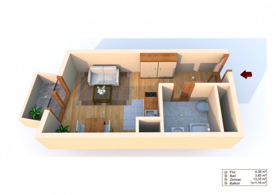 Grundriss Etagenwohnung Heidelberg