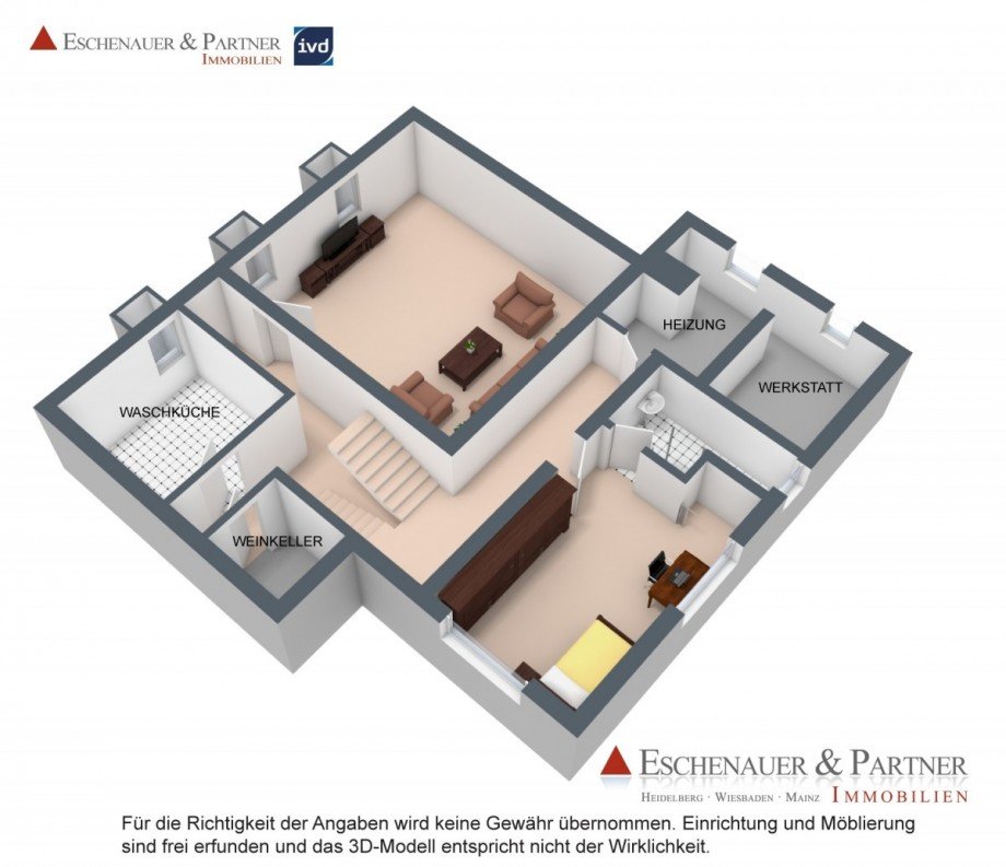 3D Grundriss KG Einfamilienhaus Harxheim