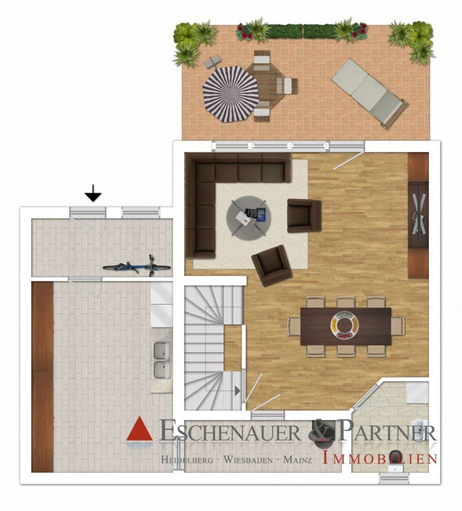 Gartengeschoss Einfamilienhaus Mainz