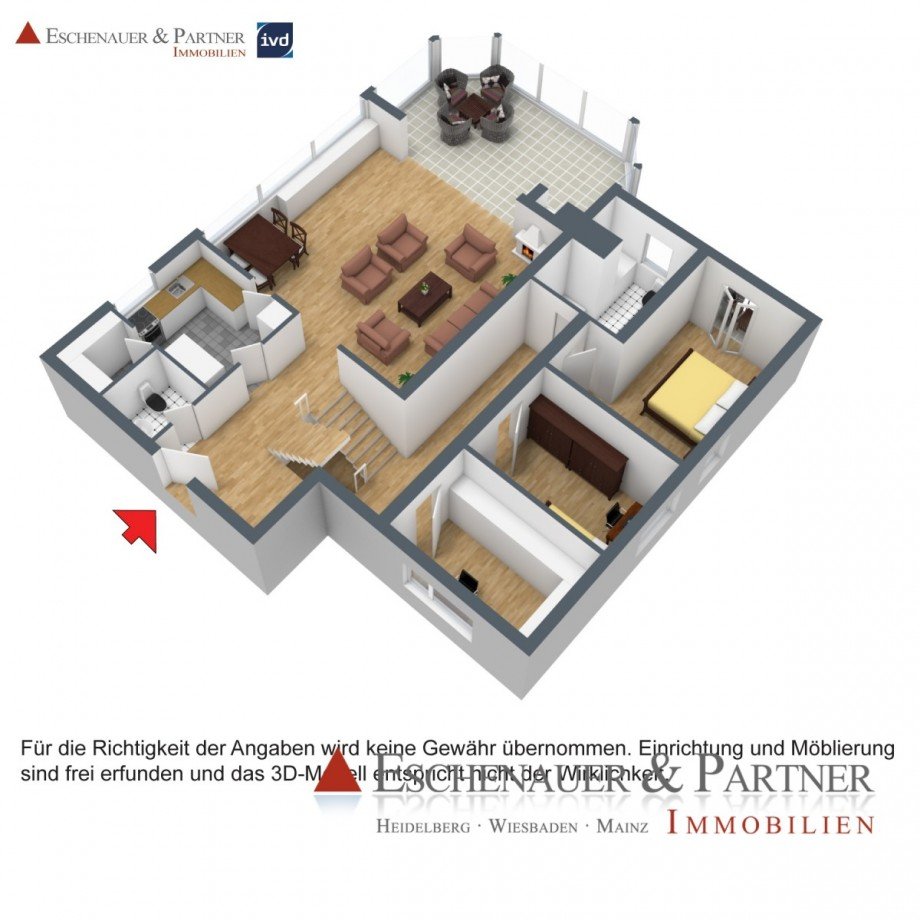 3 D Grundriss EG Einfamilienhaus Harxheim