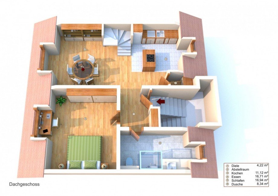 Grundriss DG Dachgeschosswohnung Heidelberg