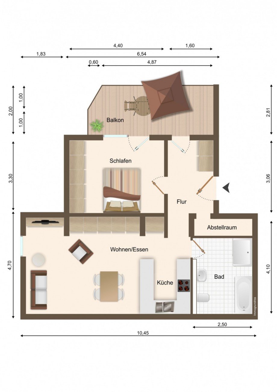 Grundriss Dachgeschosswohnung Hirschhorn