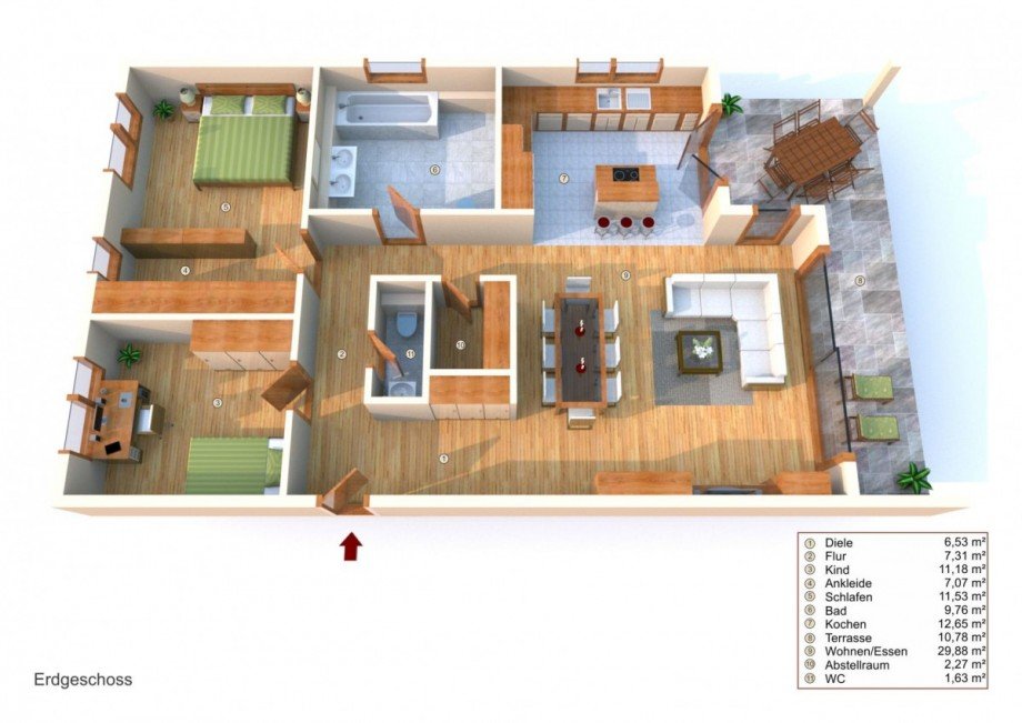 Grundriss Erdgeschosswohnung Wiesloch