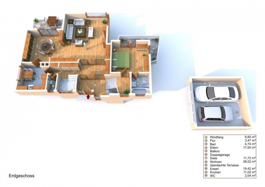 Grundriss EG Einfamilienhaus Wiesloch