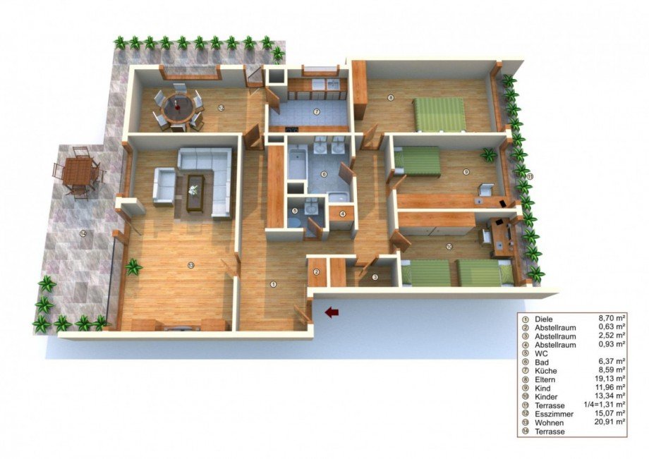 Grundriss Etagenwohnung Heidelberg