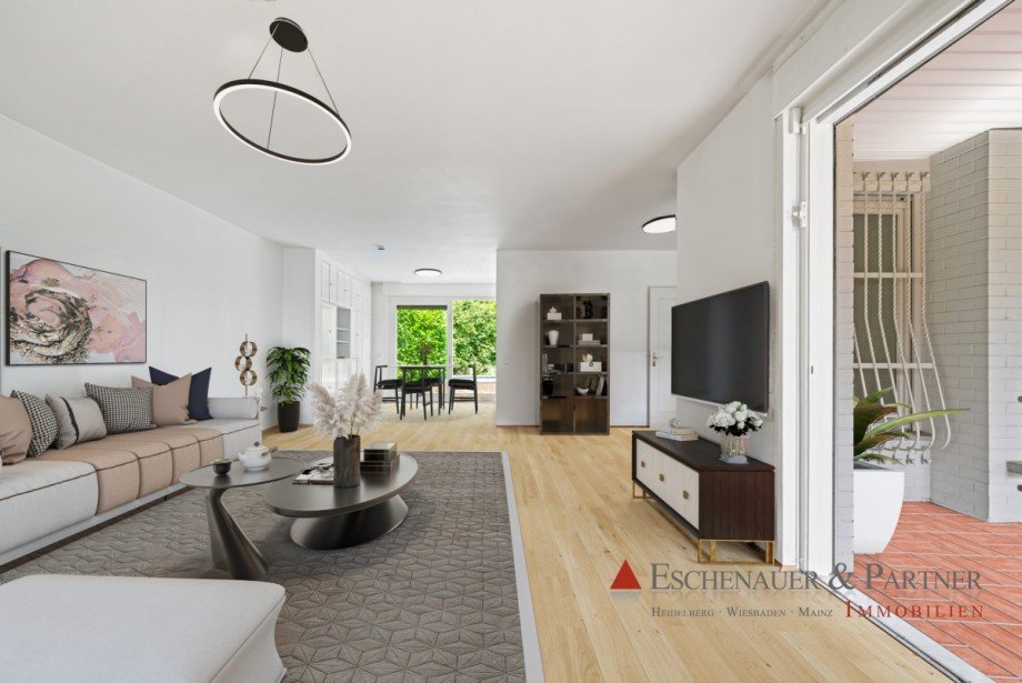 Wohnzimmer (digital bearbeitet) Einfamilienhaus Wiesbaden