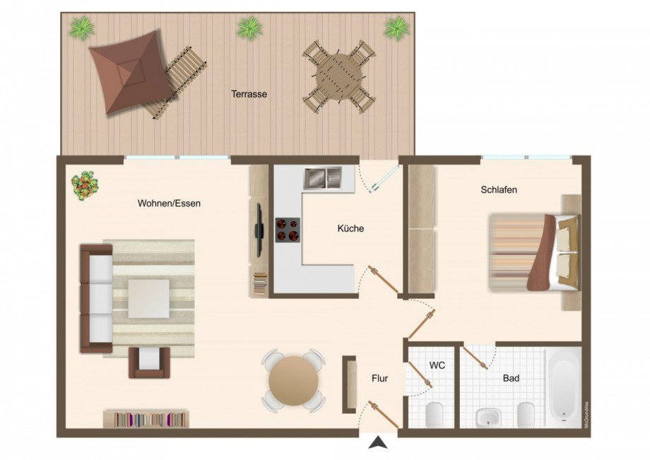 Grundriss Erdgeschosswohnung Heidelberg
