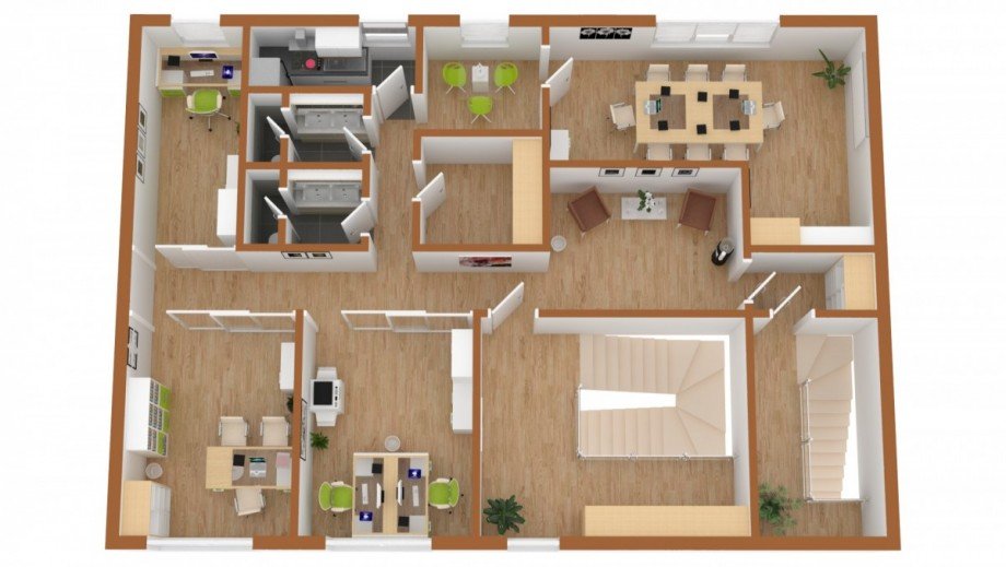 Grundriss OG B�rohaus Wiesbaden